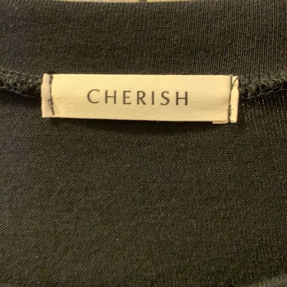 Cherish size large three-quarter sleeve unique black top with Large Bow detail - Picture 5 of 9